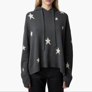 Zadig Voltaire Cashmere Star Hoodie Sweater Marky Intarsia Wool Luxury Pullover